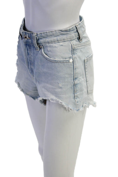 Zara Unisex Light Blue Cotton Beach Shorts Size 2