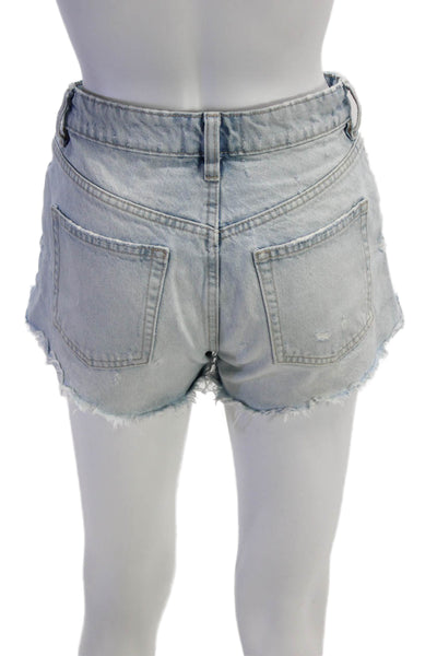 Zara Unisex Light Blue Cotton Beach Shorts Size 2