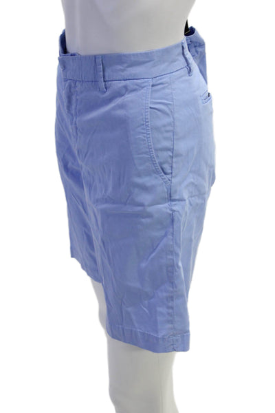 Saks Fifth Avenue Mens Chino Shorts Light Blue Button Size 31