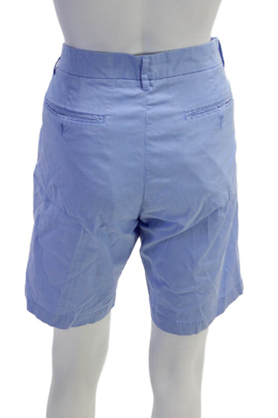 Saks Fifth Avenue Mens Chino Shorts Light Blue Button Size 31