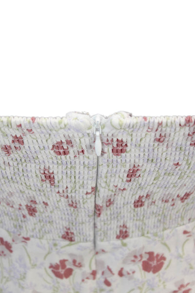 Sunday Best Women White Floral Square Neck Slip Dress Zip Size XS