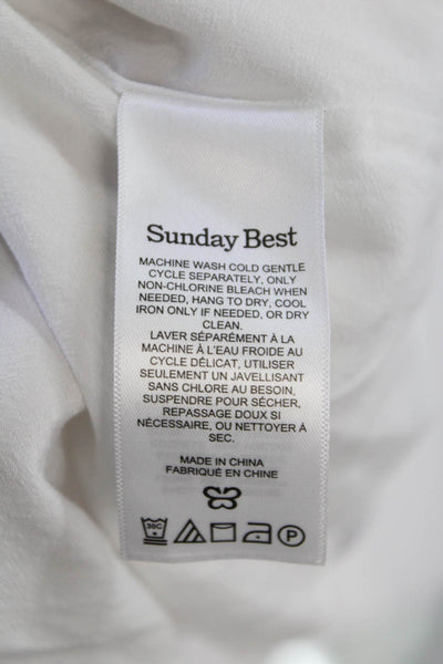 Sunday Best Women White Floral Square Neck Slip Dress Zip Size XS