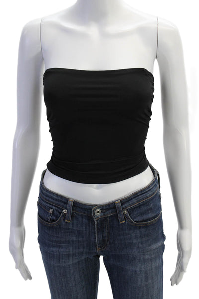 Princess Polly Women Cropped Black Lace-Up Tank Sleeveless Size 6