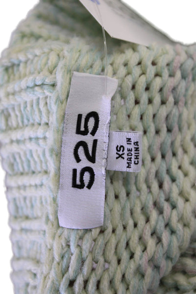 525 America Unisex Light Blue Striped 90s Crew Neck Pullover Sweater Size XS