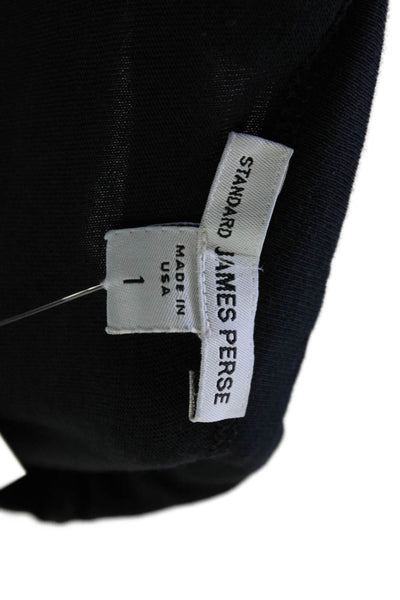 Standard James Perse Women Black Cotton T-Shirt Size 1