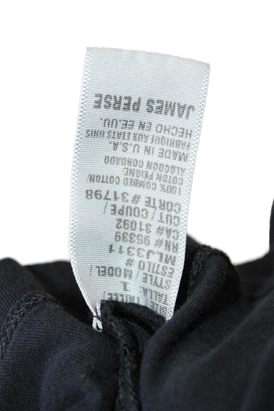 Standard James Perse Women Black Cotton T-Shirt Size 1