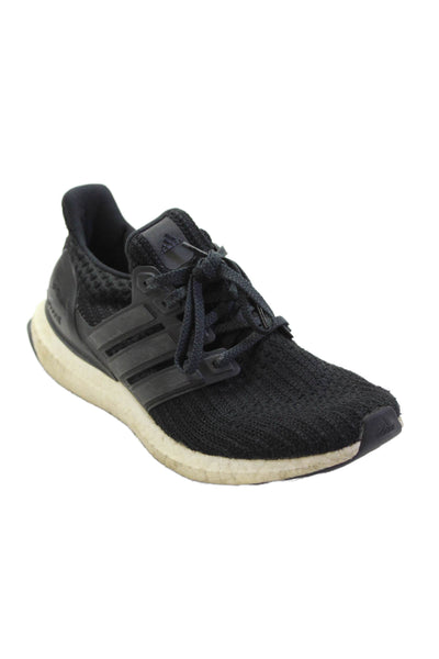 Adidas Womens Mesh Striped Detail Lace Up Sneakers Black Size 7.5