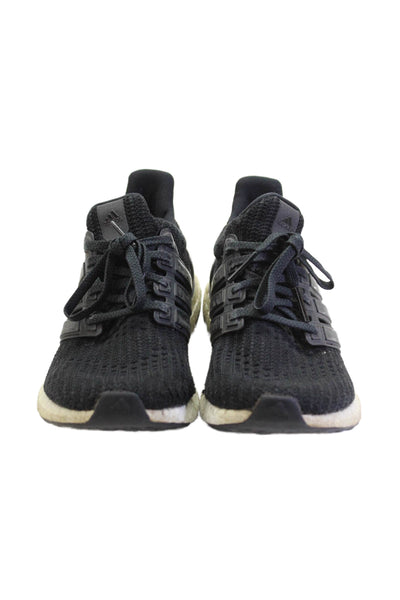 Adidas Womens Mesh Striped Detail Lace Up Sneakers Black Size 7.5