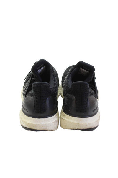 Adidas Womens Mesh Striped Detail Lace Up Sneakers Black Size 7.5