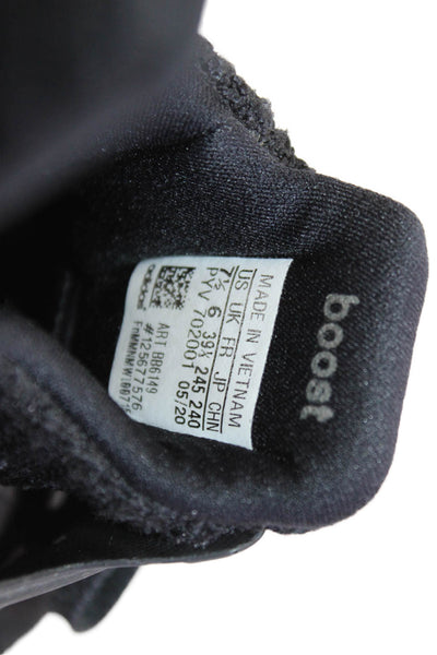 Adidas Womens Mesh Striped Detail Lace Up Sneakers Black Size 7.5