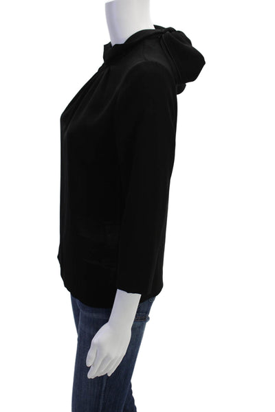 Calvin Klein Women Black Mock Neck 3/4 Sleeve Blouse Size S