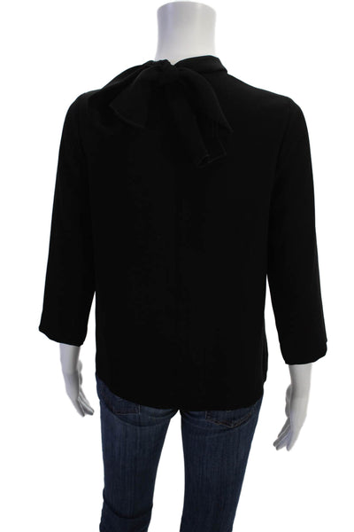 Calvin Klein Women Black Mock Neck 3/4 Sleeve Blouse Size S