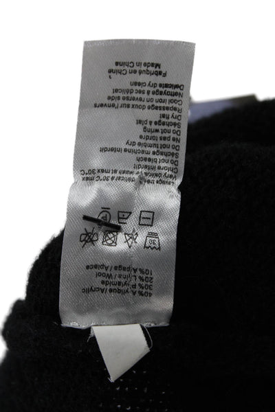 Musier Women Black Sleeveless Tank Top Designer Alpaca Wool Blend Size 34