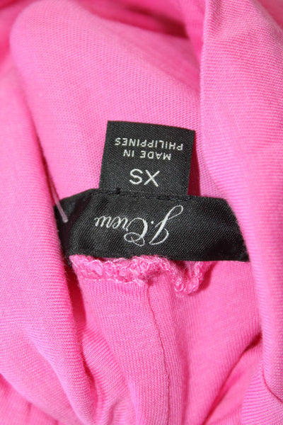 J Crew Women Basic Turtleneck Cotton Long Sleeve T-Shirt Pink Size XS