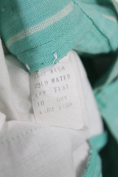 Polo Ralph Lauren Womens Dress Pants Green Striped Linen Blend Size 10