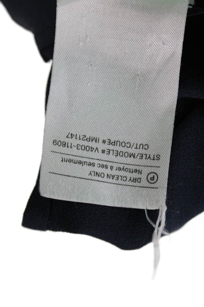 Vince Women Sleeveless Silk Tunic Crew Neck Dark Blue Size M