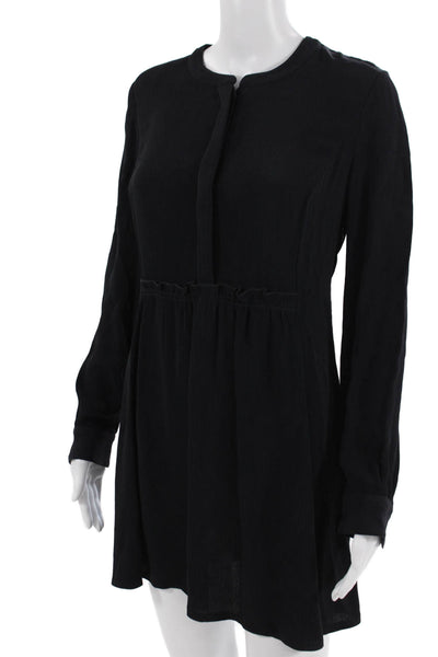 Club Monaco Womens Black Long Sleeve Shirt Dress Size 0