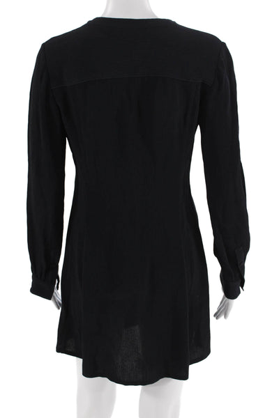 Club Monaco Womens Black Long Sleeve Shirt Dress Size 0