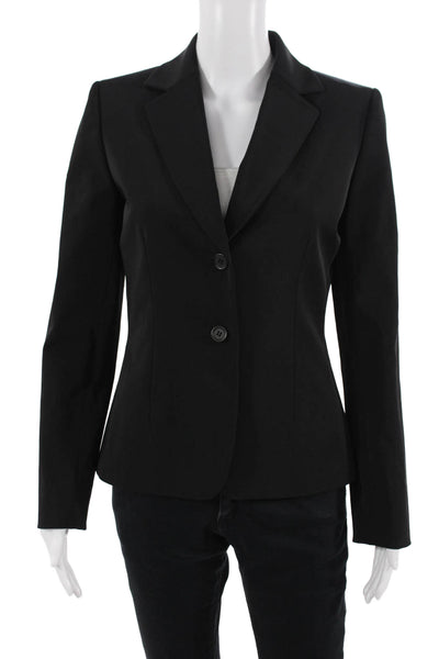 Antonio Melani Women Classic Black Collared Button Blazer Long Sleeve Size 4