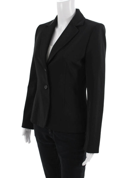 Antonio Melani Women Classic Black Collared Button Blazer Long Sleeve Size 4