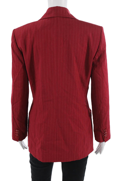 Linda Allard Ellen Tracy Women Red Striped Blazer 90s Size 2