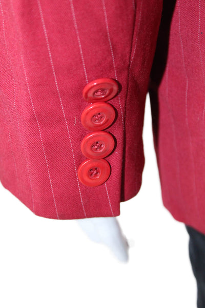 Linda Allard Ellen Tracy Women Red Striped Blazer 90s Size 2