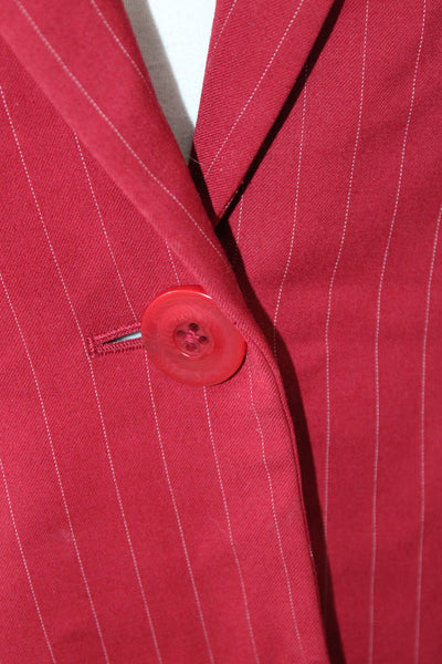 Linda Allard Ellen Tracy Women Red Striped Blazer 90s Size 2