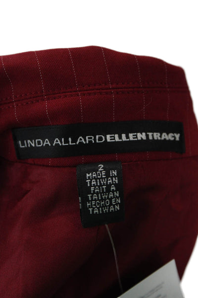 Linda Allard Ellen Tracy Women Red Striped Blazer 90s Size 2