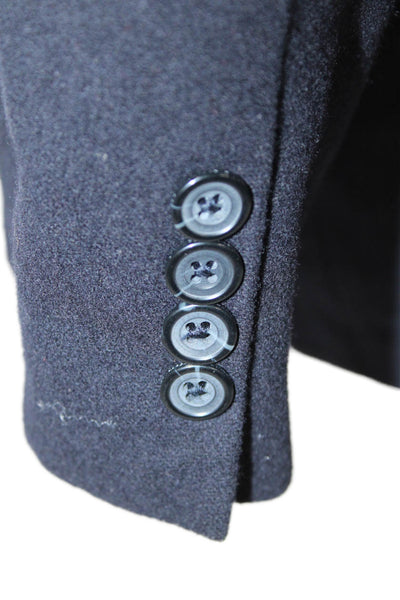 Oscar de la Renta Mens Dark Blue Wool Cashmere Blazer Collared Button Size 50