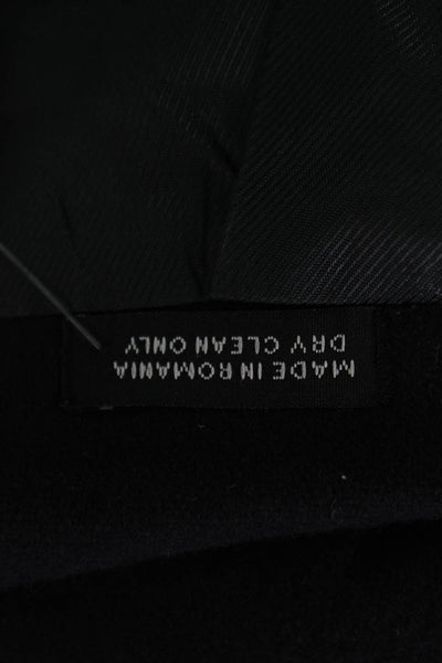 Oscar de la Renta Mens Dark Blue Wool Cashmere Blazer Collared Button Size 50