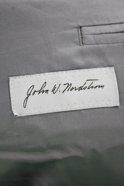 John W. Nordstrom Mens Black Checked Silk Wool Sport Coat Size 44