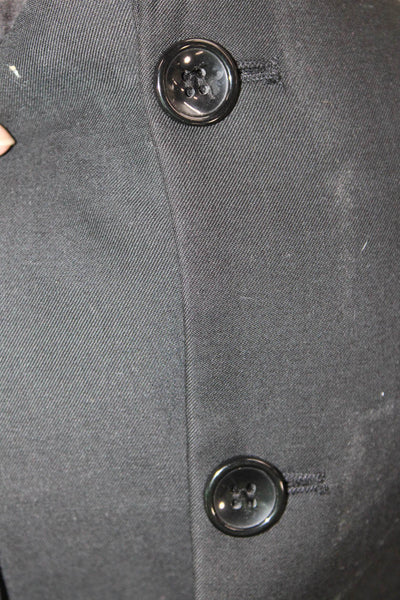 Marks & Spencer Mens Classic Black Collared Button Blazer 100% Asetad Size 46