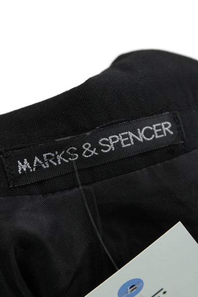 Marks & Spencer Mens Classic Black Collared Button Blazer 100% Asetad Size 46