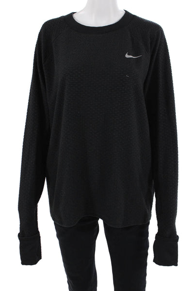 Nike Unisex Pullover Sweatshirt Black Crew Neck Long Sleeve Size L