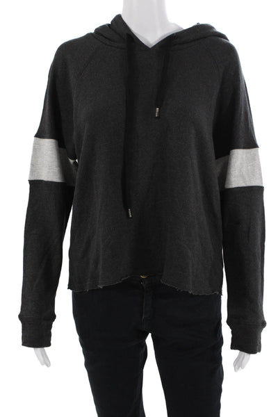 Sundry Women Pullover Hoodie Dark Gray Long Sleeve Cotton Rayon Size 2