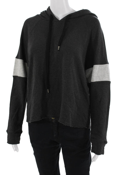 Sundry Women Pullover Hoodie Dark Gray Long Sleeve Cotton Rayon Size 2