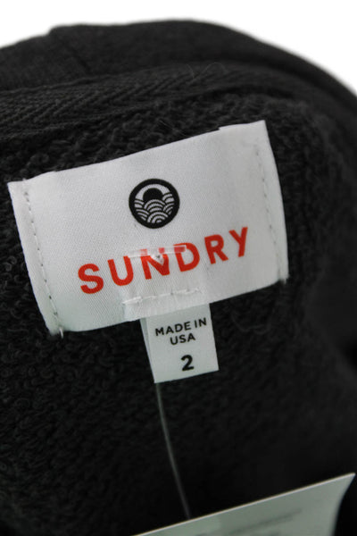 Sundry Women Pullover Hoodie Dark Gray Long Sleeve Cotton Rayon Size 2