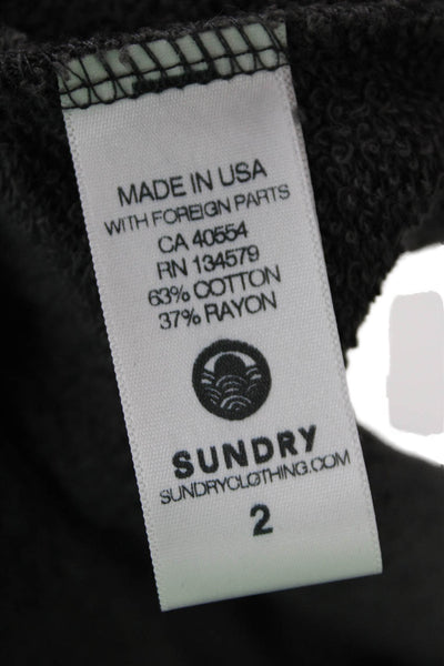 Sundry Women Pullover Hoodie Dark Gray Long Sleeve Cotton Rayon Size 2