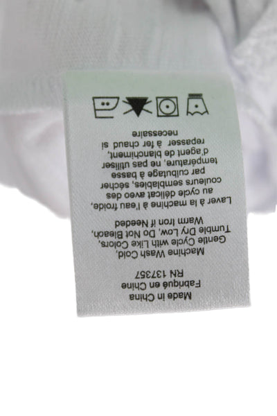 Marissa Webb Womens Basic Sleeveless Cotton T-Shirt White Crew Neck Size M