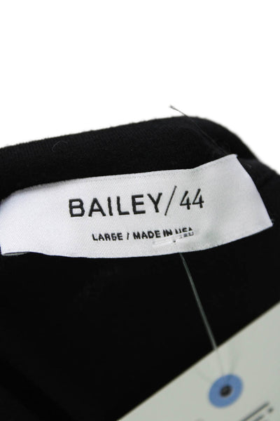 Bailey 44 Women Basic Black Cotton Blend Crew Neck Short Sleeve Tee Size M