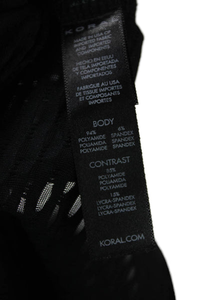 Koral Women Pullover Sweatshirt Black Long Sleeve Crew Neck Size L
