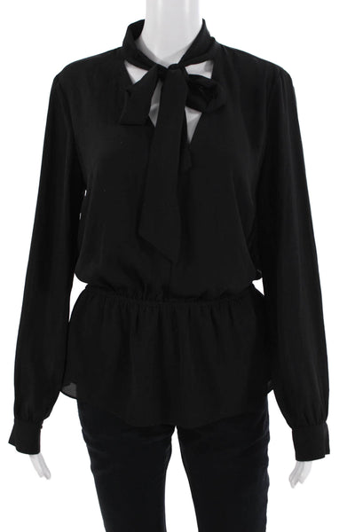 Babaton Women Collared Black Long Sleeve Blouse 100% Polyester Size M