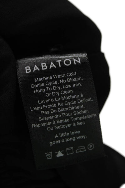 Babaton Women Collared Black Long Sleeve Blouse 100% Polyester Size M