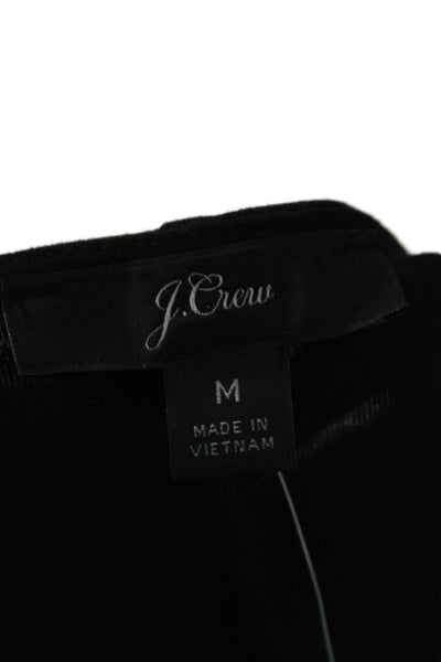 J Crew Women Jersey V-Neck Long Sleeve Black Blouse Modal Elastane Size M