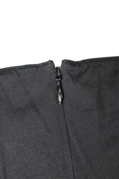 Halogen Women Black Sleeveless Round Neck Zip Blouse Cotton Blend Size S