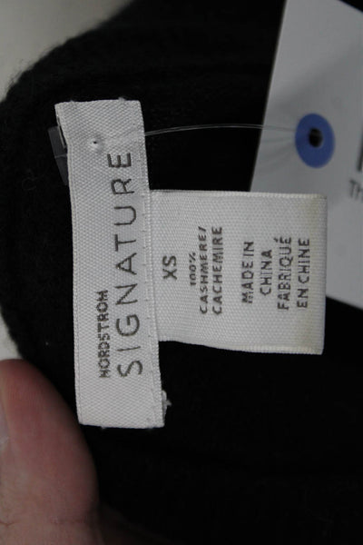 Nordstrom Signature Women Black 100% Cashmere Pullover Crewneck Size XS