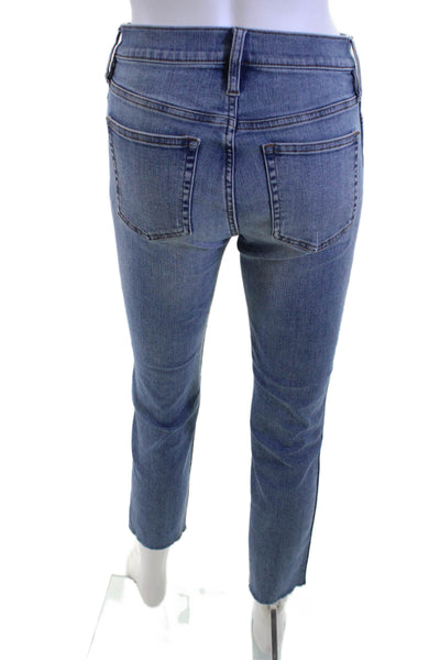 J Crew Women Blue Cropped Straight Ankle Jeans Size 26