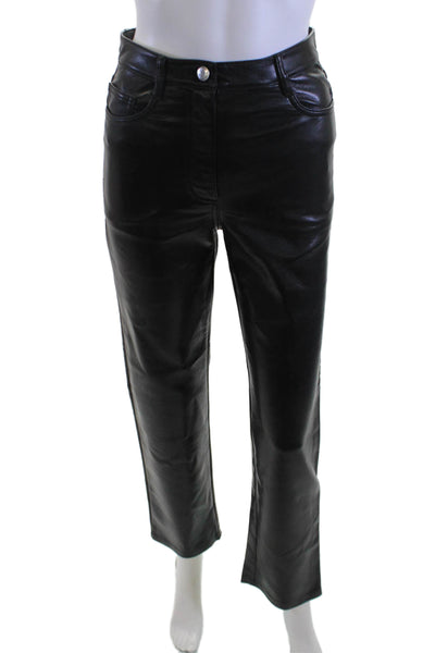 Wilfred Women Cropped Biker Pants Black Polyurethane Size 0