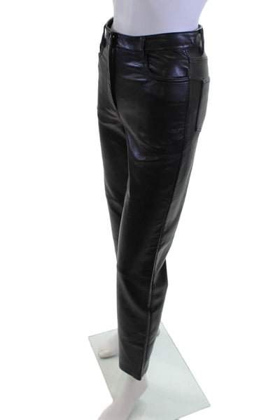 Wilfred Women Cropped Biker Pants Black Polyurethane Size 0