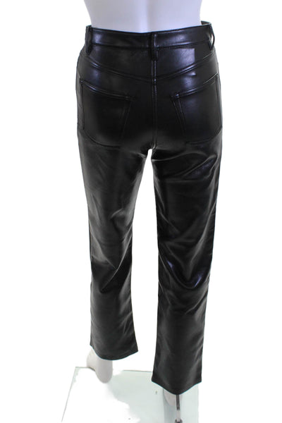 Wilfred Women Cropped Biker Pants Black Polyurethane Size 0